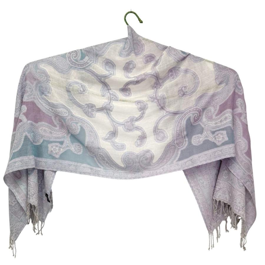 InDream ペイズリー柄 ウール ストール 一点もの 大判 ［68cmx180cm］ パープル  クリスマス ギフト 誕生日 プレゼント 女性 60代 70代 |  | 16