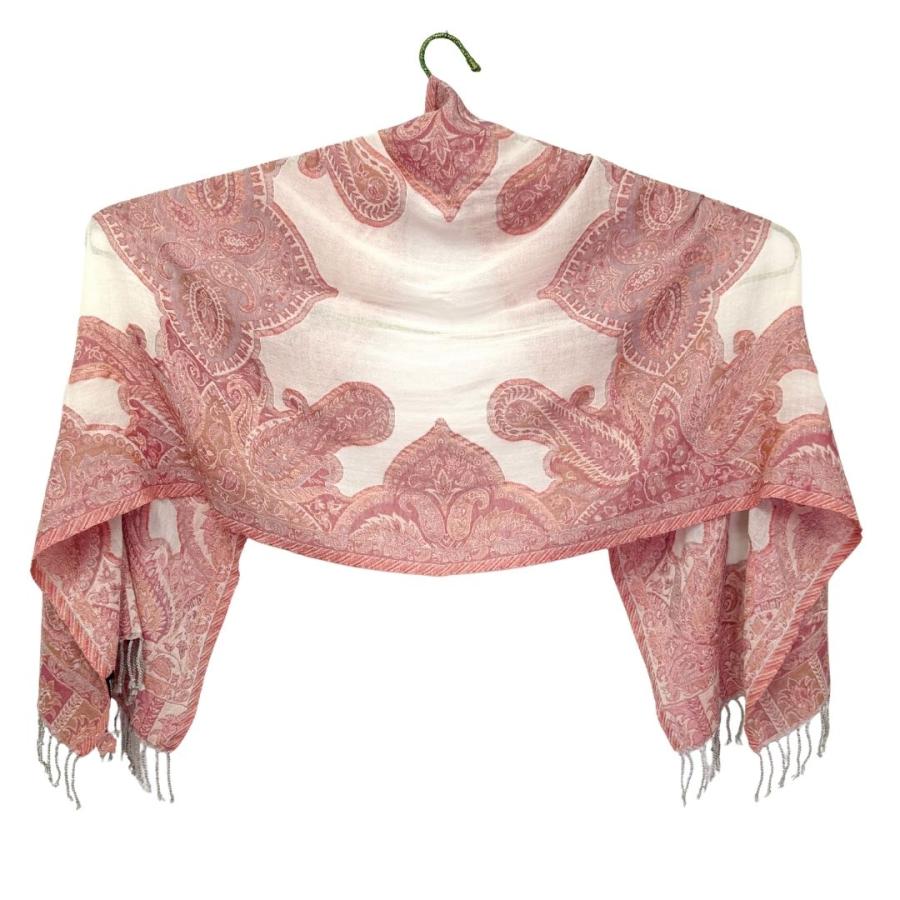 InDream ペイズリー柄 ウール ストール 一点もの 大判 ［68cmx180cm］ パープル  クリスマス ギフト 誕生日 プレゼント 女性 60代 70代 |  | 10