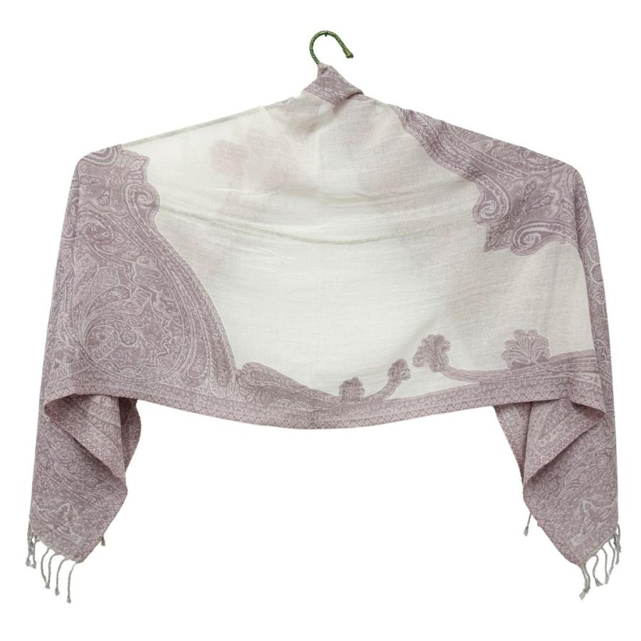 InDream ペイズリー柄 ウール ストール 一点もの 大判 ［68cmx180cm］ パープル  クリスマス ギフト 誕生日 プレゼント 女性 60代 70代 |  | 12