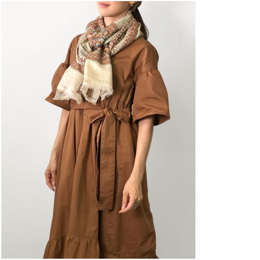 InDream カンタ刺繍ストール 50×200cm 刺し子 茶 オレンジ インテリア  クリスマス ギフト 誕生日 プレゼント 50代 60代 70代 |  | 13