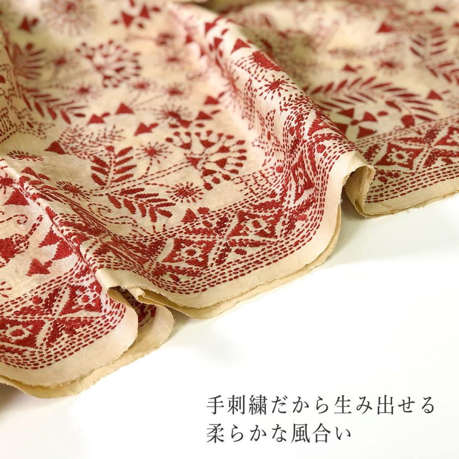 InDream カンタ刺繍ストール 50×200cm 刺し子 茶 紫 マフラー インテリア  クリスマス ギフト 誕生日 プレゼント 50代 60代 70代 |  | 06