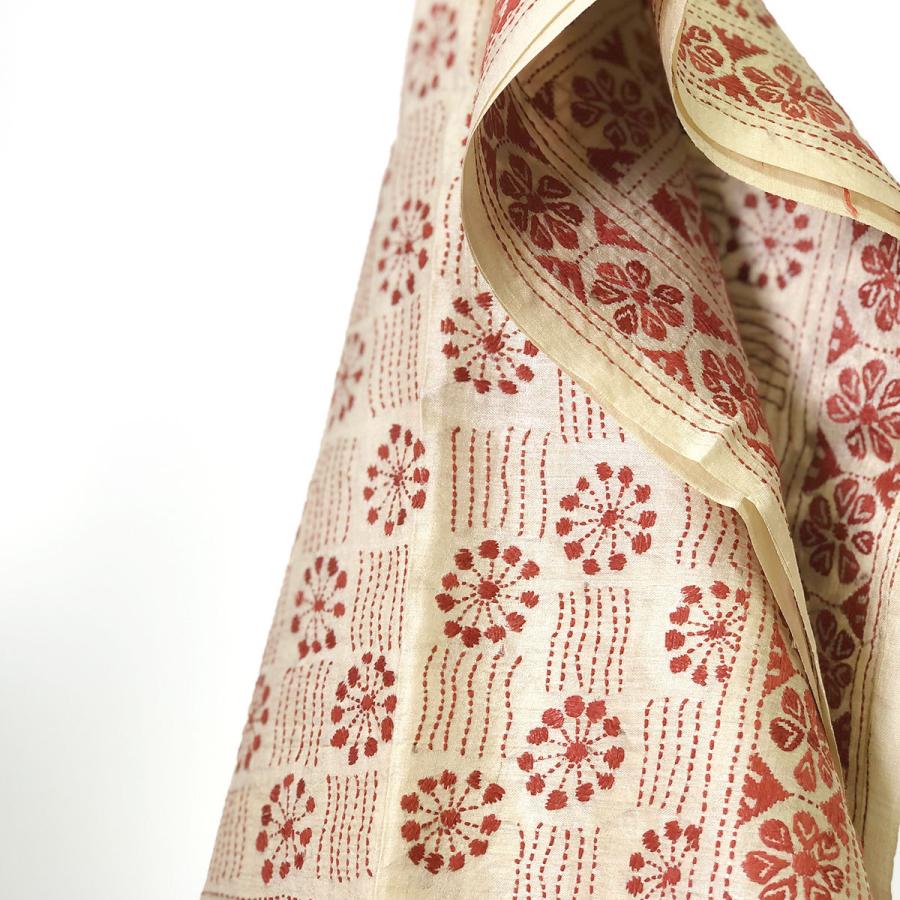 InDream カンタ刺繍ストール 50×200cm 刺し子 茶 紫 マフラー インテリア  クリスマス ギフト 誕生日 プレゼント 50代 60代 70代 |  | 07