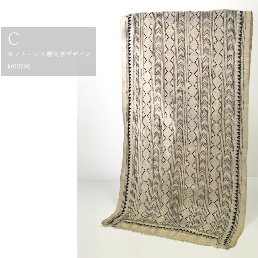 InDream カンタ刺繍ストール 50×200cm 刺し子 赤 ピンク モノトーン インテリア  母の日 ギフト 誕生日 プレゼント 50代 60代 70代｜indream｜04