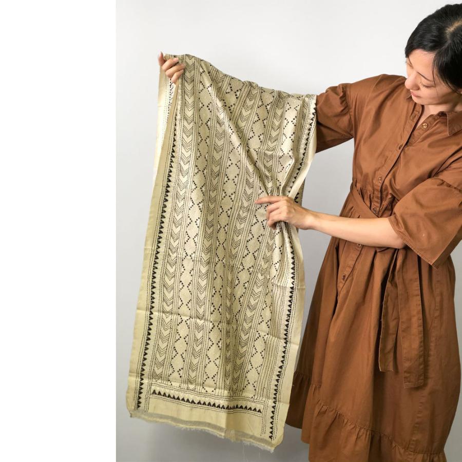 InDream カンタ刺繍ストール 50×200cm 刺し子 赤 ピンク モノトーン インテリア  クリスマス ギフト 誕生日 プレゼント 50代 60代 70代 |  | 08