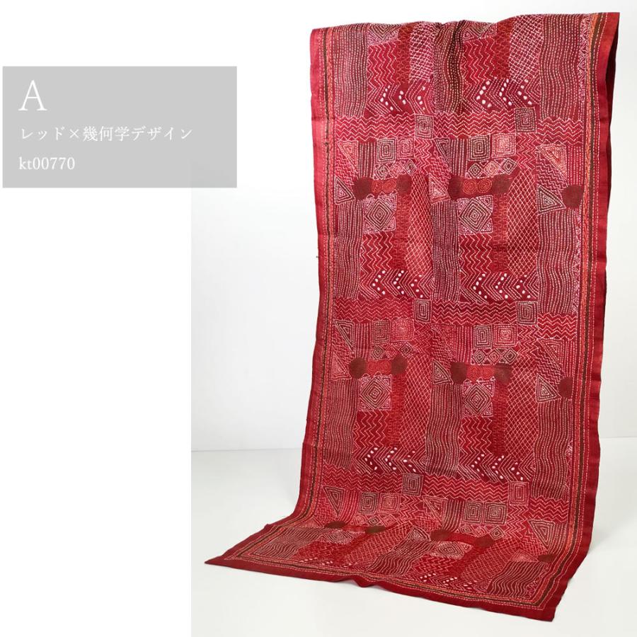 InDream カンタ刺繍ストール 50×200cm 刺し子 赤 ピンク モノトーン インテリア  クリスマス ギフト 誕生日 プレゼント 50代 60代 70代 |  | 01