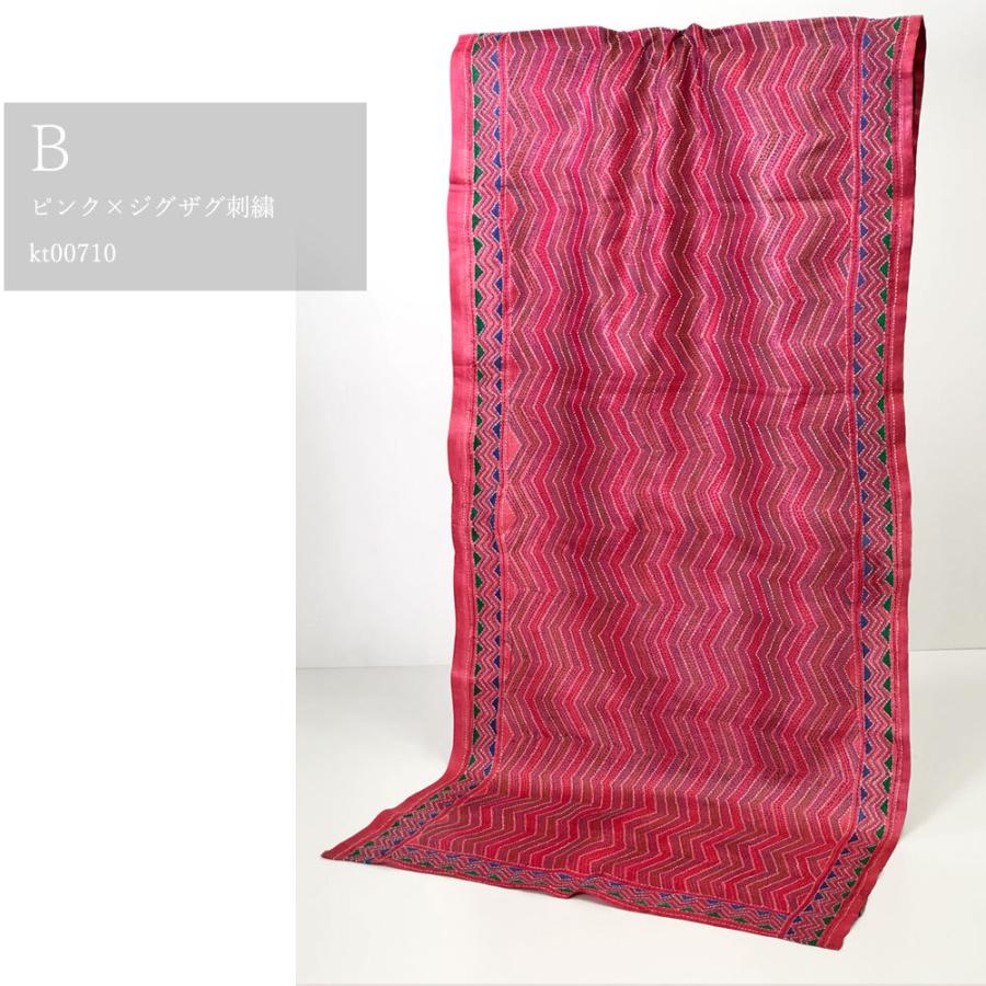 InDream カンタ刺繍ストール 50×200cm 刺し子 赤 ピンク モノトーン インテリア  クリスマス ギフト 誕生日 プレゼント 50代 60代 70代 |  | 02