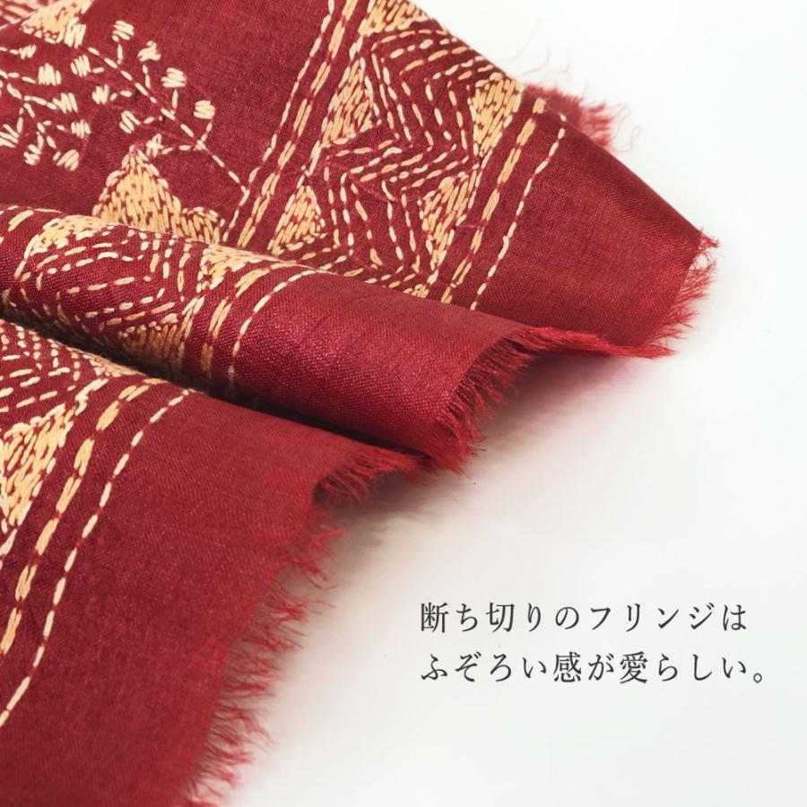 InDream カンタ刺繍ストール 50×200cm 刺し子 3デザイン シルク インテリア   クリスマス ギフト 誕生日 プレゼント 50代 60代 70代 |  | 13