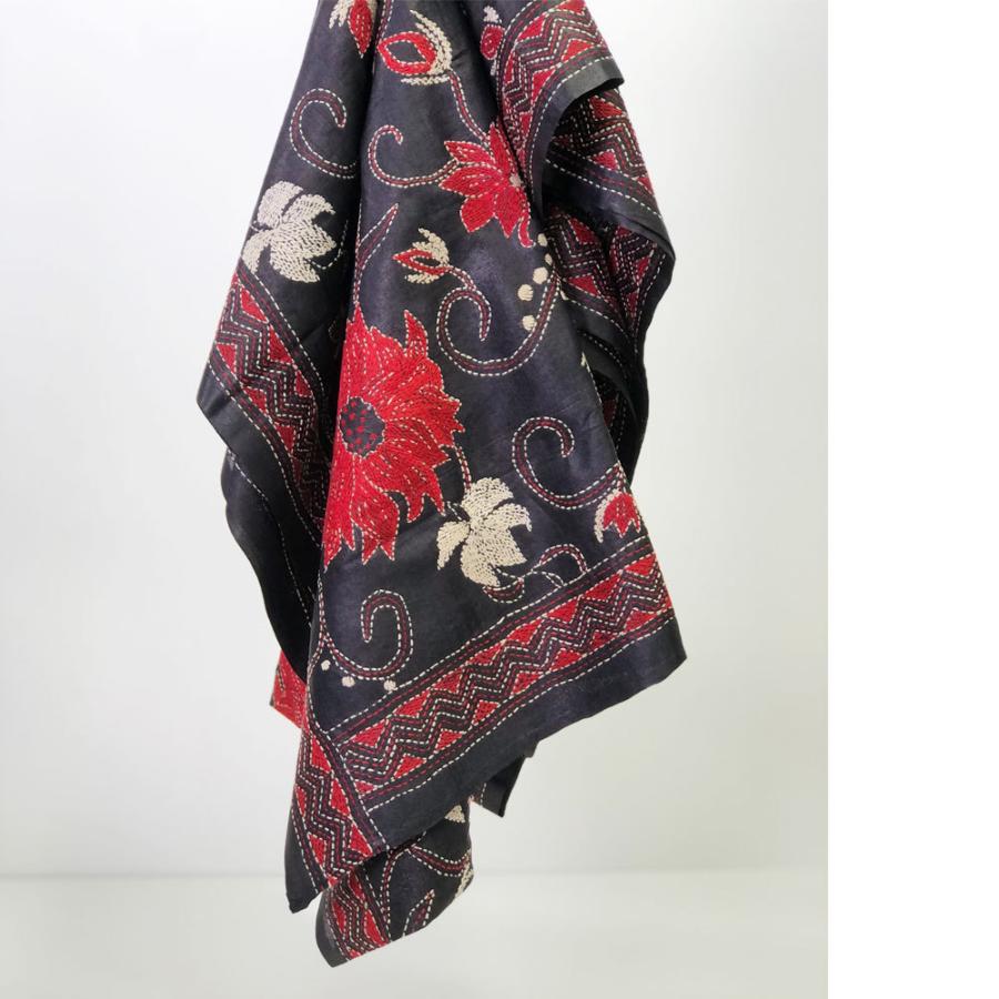 InDream カンタ刺繍ストール 50×200cm 刺し子 3デザイン シルク インテリア   クリスマス ギフト 誕生日 プレゼント 50代 60代 70代 |  | 08