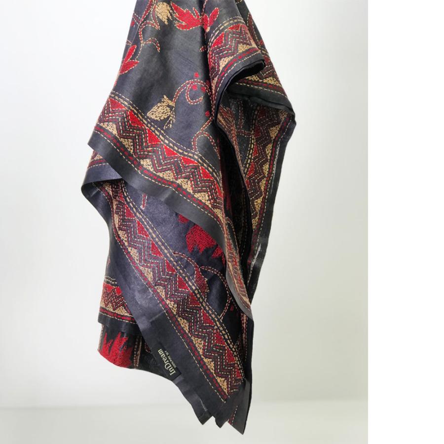 InDream カンタ刺繍ストール 50×200cm 刺し子 3デザイン シルク インテリア   クリスマス ギフト 誕生日 プレゼント 50代 60代 70代 |  | 10