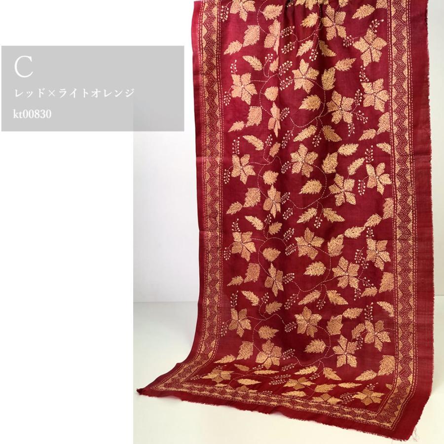 InDream カンタ刺繍ストール 50×200cm 刺し子 3デザイン シルク インテリア   クリスマス ギフト 誕生日 プレゼント 50代 60代 70代 |  | 11