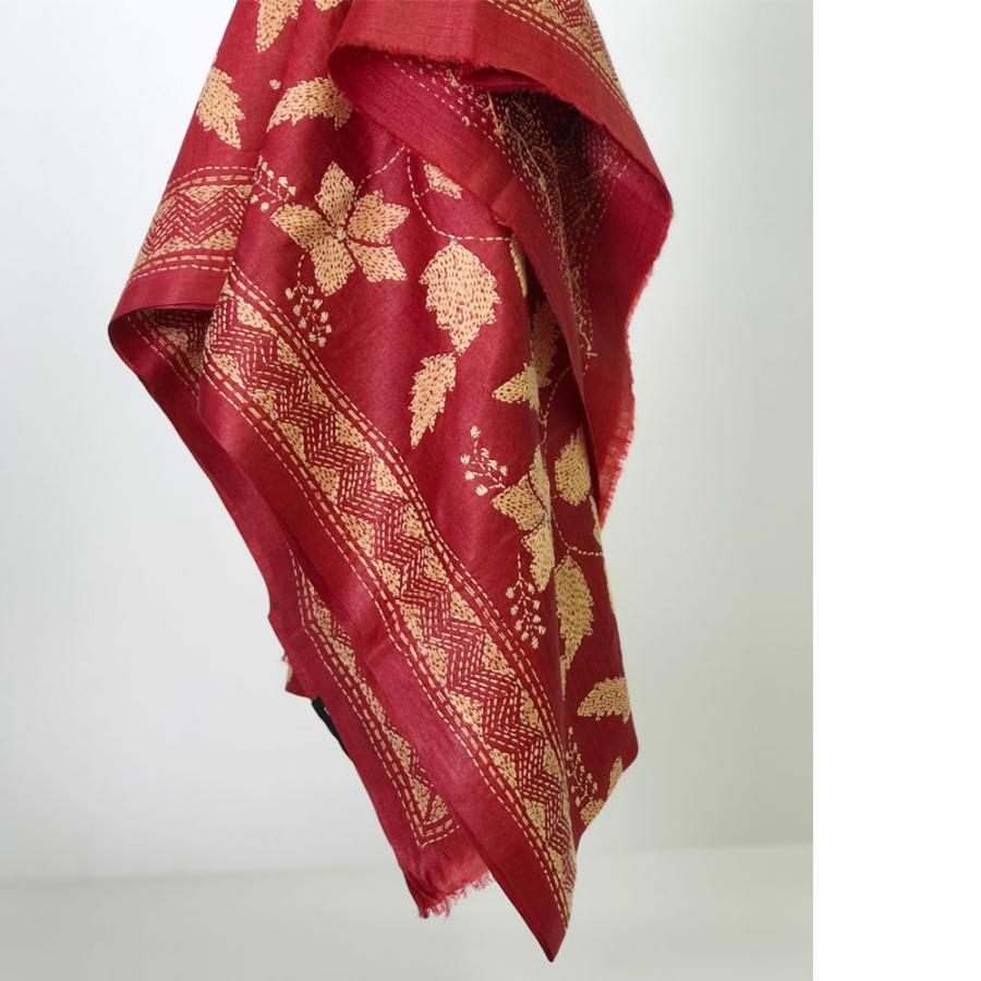 InDream カンタ刺繍ストール 50×200cm 刺し子 3デザイン シルク インテリア   クリスマス ギフト 誕生日 プレゼント 50代 60代 70代 |  | 12