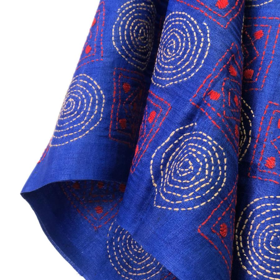 InDream カンタ刺繍ストール 50×200cm 刺し子 スカーフ 黒 紺 シルク インテリア  クリスマス ギフト 誕生日 プレゼント 50代 60代 70代 |  | 04