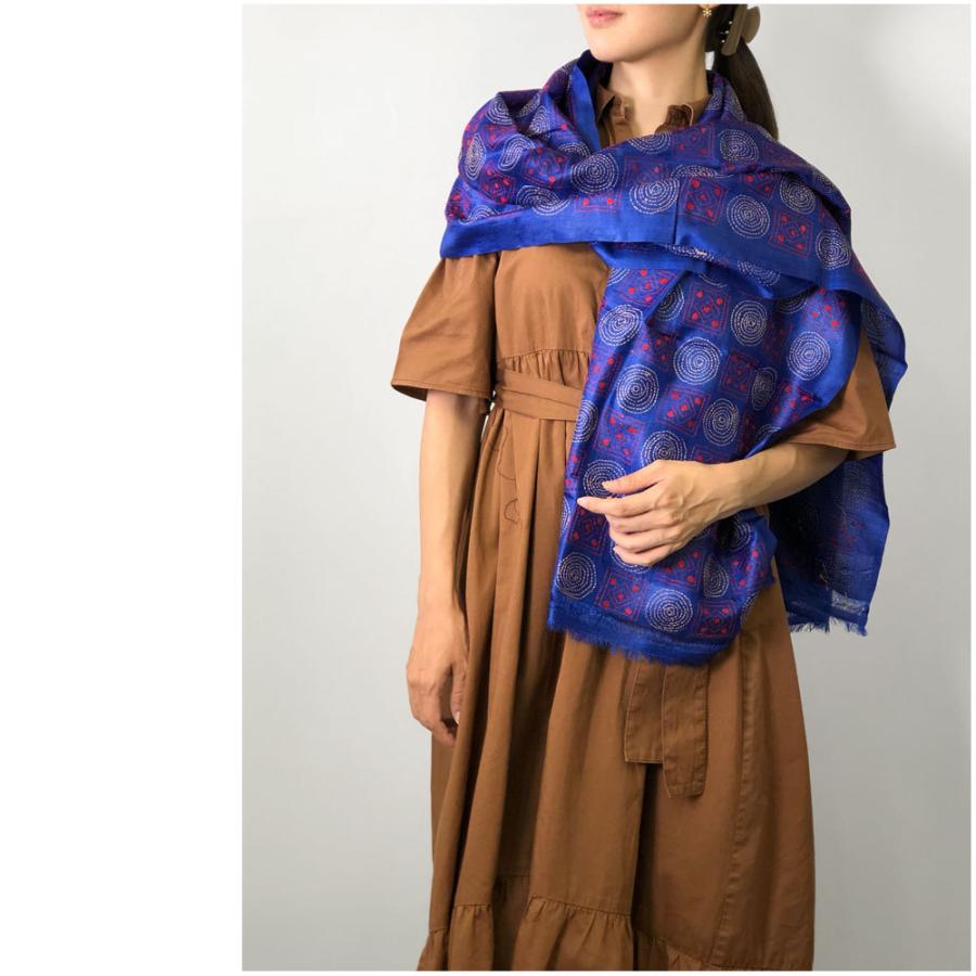 InDream カンタ刺繍ストール 50×200cm 刺し子 スカーフ 黒 紺 シルク インテリア  クリスマス ギフト 誕生日 プレゼント 50代 60代 70代 |  | 09