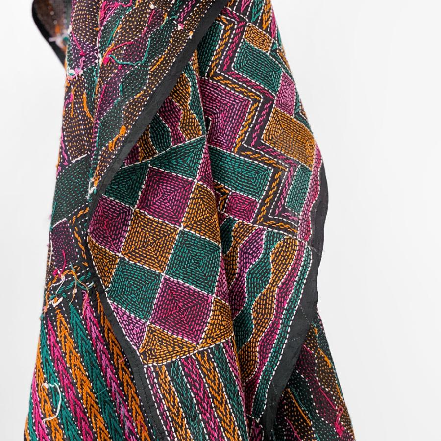 InDream カンタ刺繍ストール 50×200cm 刺し子 スカーフ ピンク オレンジ シルク  クリスマス ギフト 誕生日 プレゼント 50代 60代 70代 |  | 04