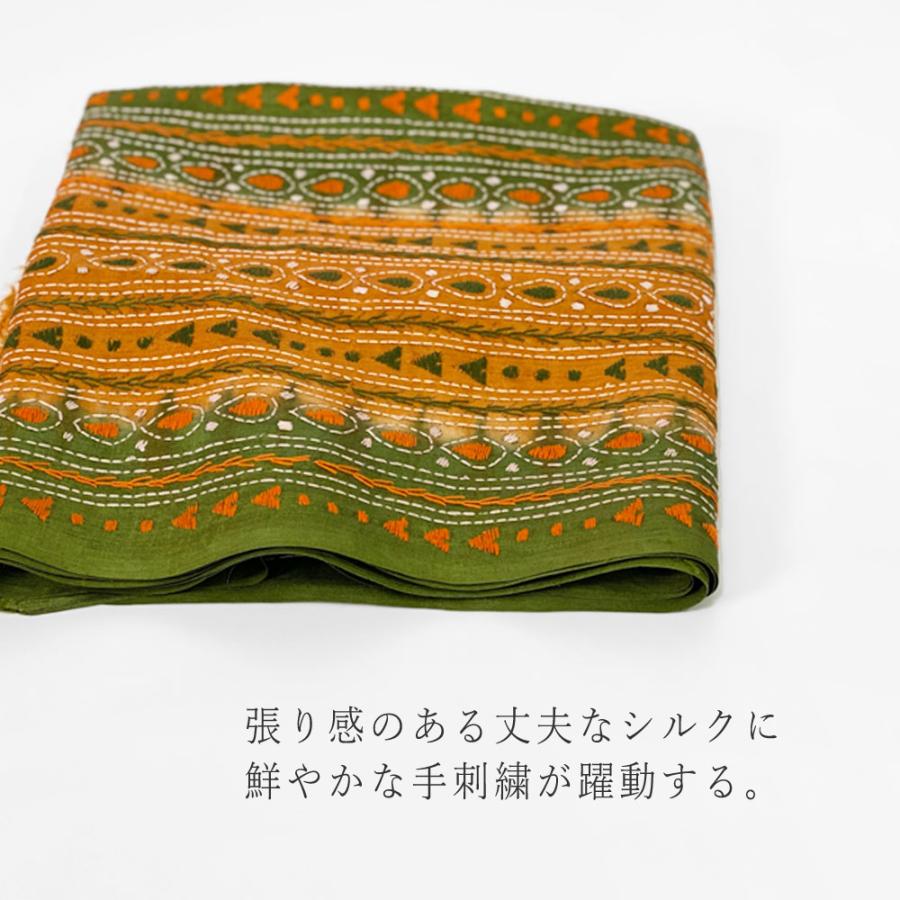 InDream カンタ 刺繍 ストール 50×190cm グリーン スカーフ シルク 刺し子 インテリア クリスマス ギフト 誕生日 プレゼント 女性 60代 70代 |  | 07