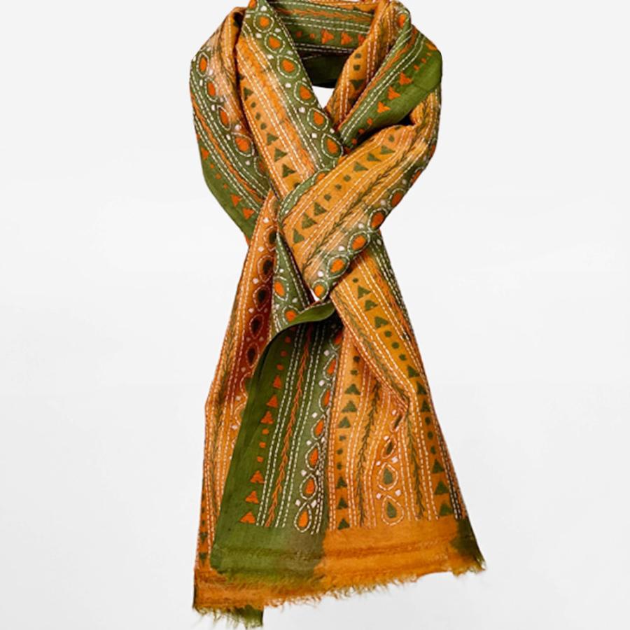 InDream カンタ 刺繍 ストール 50×190cm グリーン スカーフ シルク 刺し子 インテリア クリスマス ギフト 誕生日 プレゼント 女性 60代 70代 |  | 08