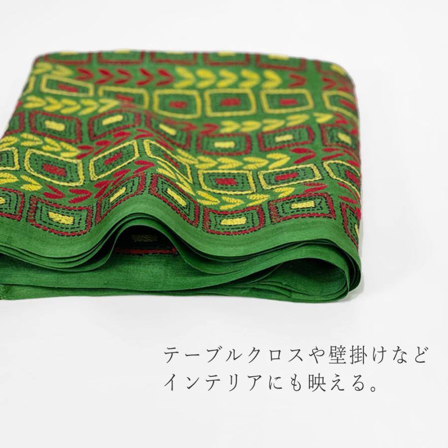 InDream カンタ 刺繍 ストール 50×190cm グリーン スカーフ シルク 刺し子 インテリア クリスマス ギフト 誕生日 プレゼント 女性 60代 70代 |  | 10