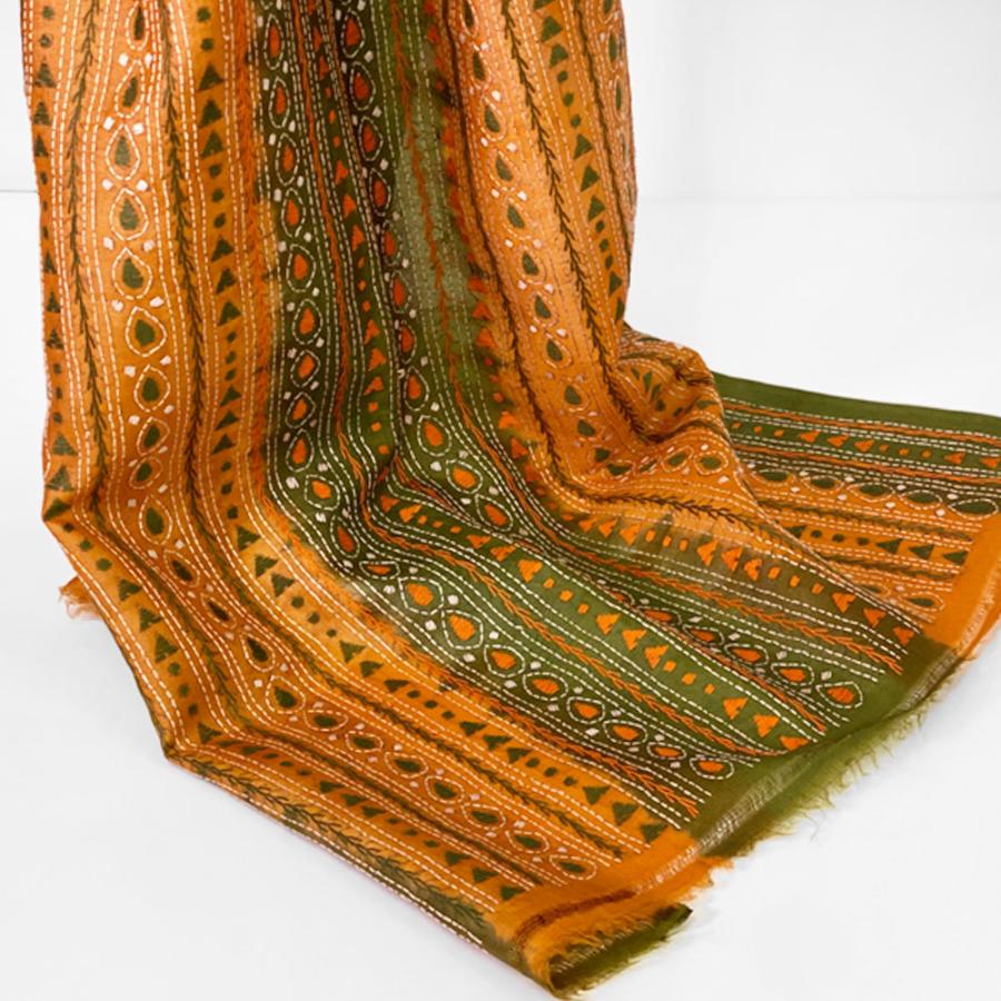 InDream カンタ 刺繍 ストール 50×190cm グリーン スカーフ シルク 刺し子 インテリア クリスマス ギフト 誕生日 プレゼント 女性 60代 70代 |  | 12