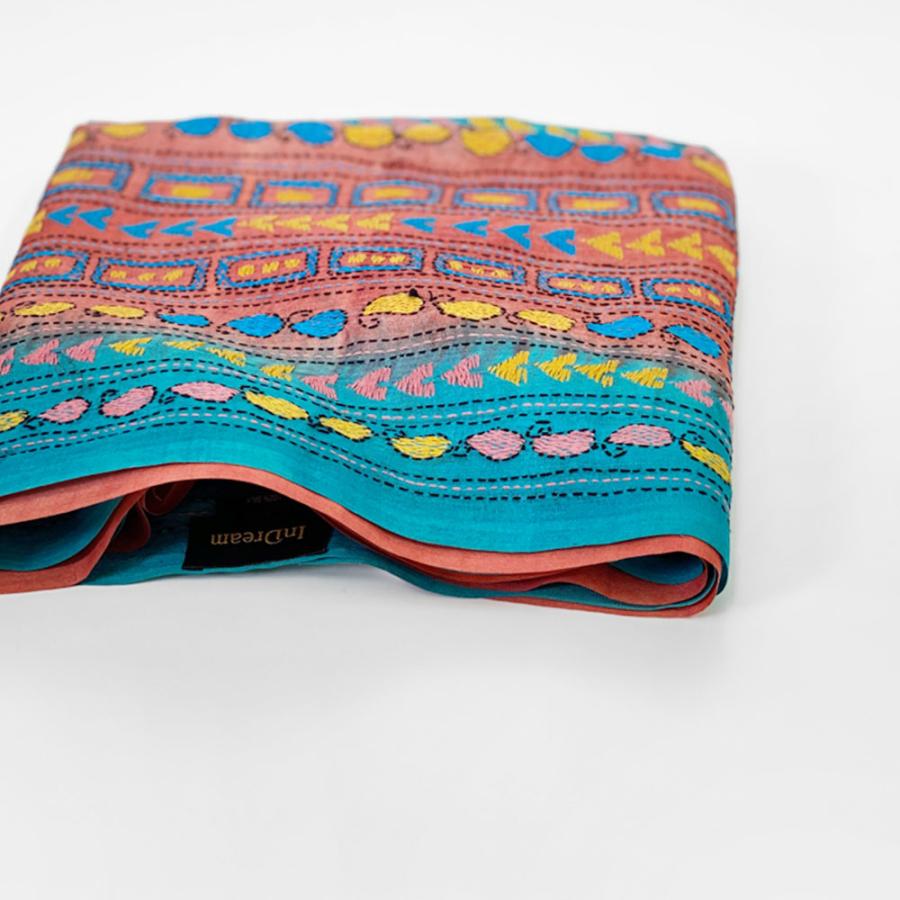 InDream カンタ 刺繍 ストール 50×190cm ブルー スカーフ シルク 刺し子 インテリア クリスマス ギフト 誕生日 プレゼント 女性 60代 70代 |  | 14