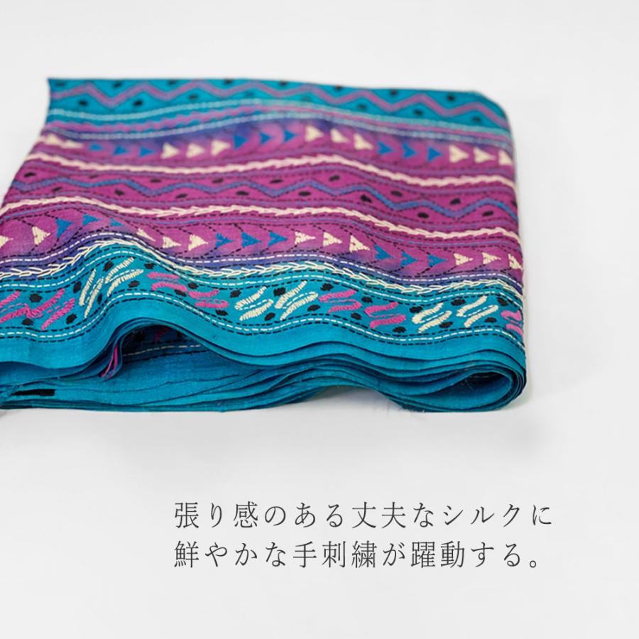 InDream カンタ 刺繍 ストール 50×190cm ブルー スカーフ シルク 刺し子 インテリア クリスマス ギフト 誕生日 プレゼント 女性 60代 70代 |  | 08