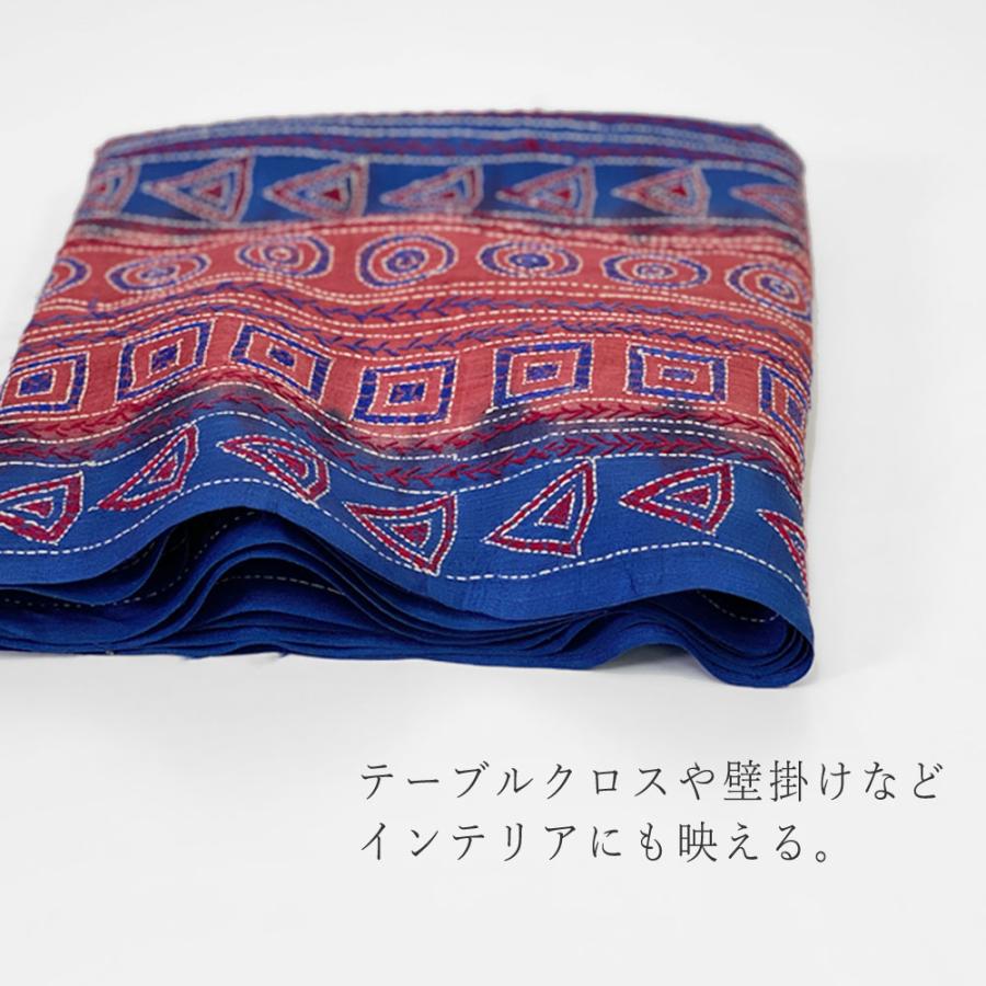 InDream カンタ 刺繍 ストール 50×190cm ブルー スカーフ シルク 刺し子 インテリア クリスマス ギフト 誕生日 プレゼント 女性 60代 70代 |  | 11