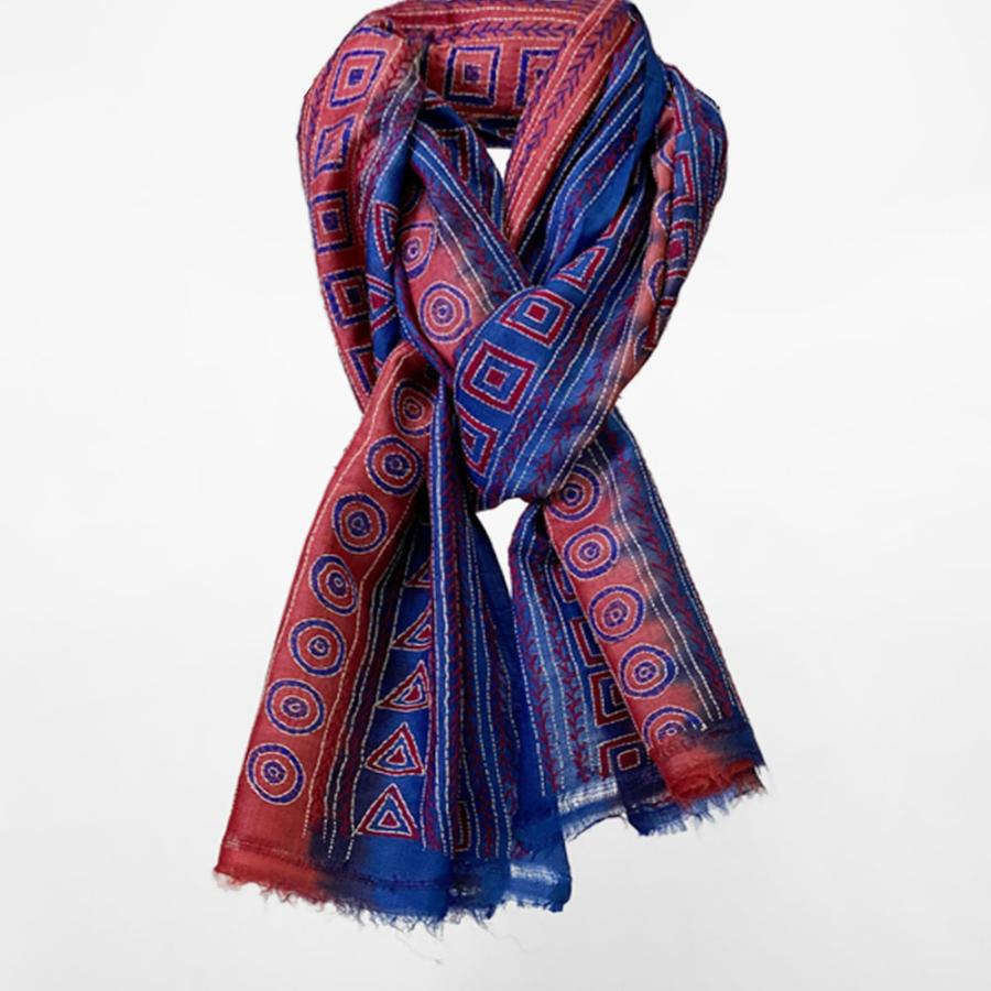 InDream カンタ 刺繍 ストール 50×190cm ブルー スカーフ シルク 刺し子 インテリア クリスマス ギフト 誕生日 プレゼント 女性 60代 70代 |  | 12