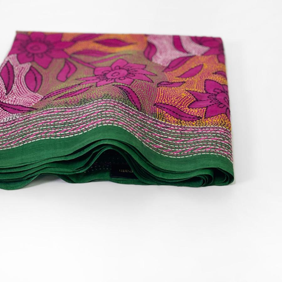 InDream カンタ刺繍ストール 50×190cm スカーフ シルク 刺し子 インテリア  クリスマス ギフト 誕生日 プレゼント 女性 60代 70代 |  | 21