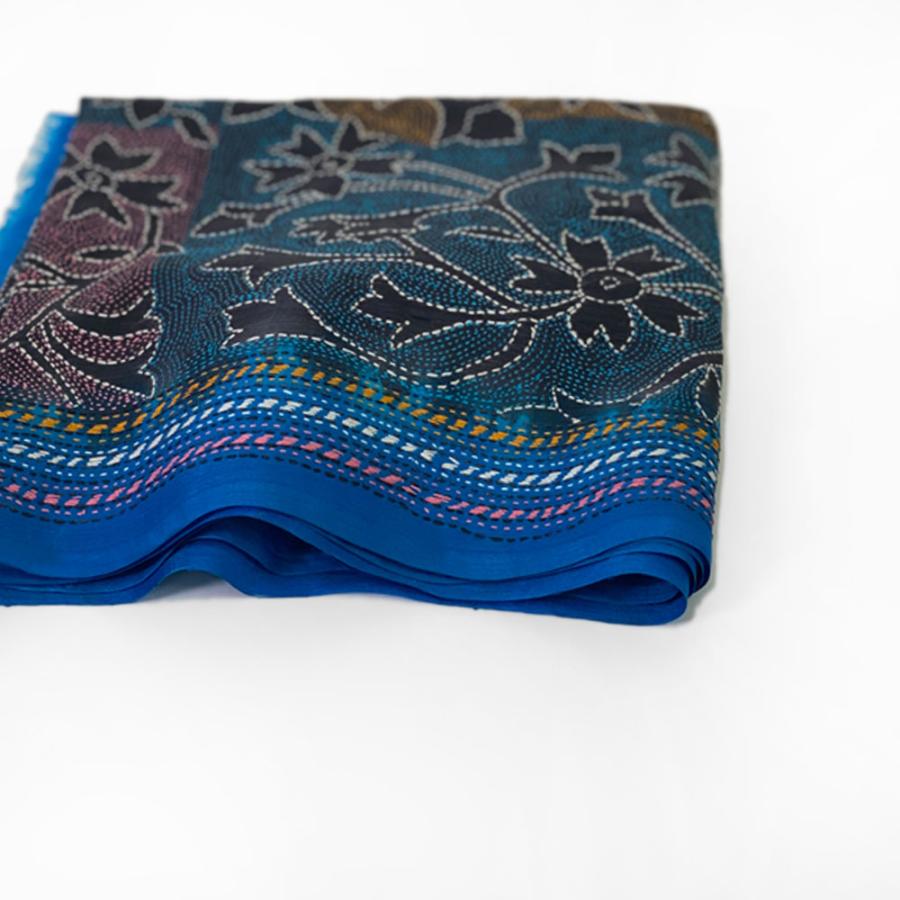 InDream カンタ刺繍ストール 50×190cm スカーフ シルク 刺し子 インテリア  クリスマス ギフト 誕生日 プレゼント 女性 60代 70代 |  | 24