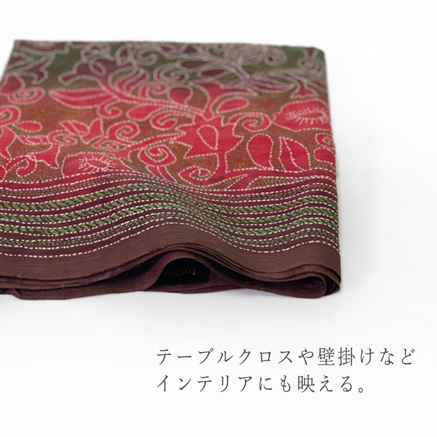 InDream カンタ刺繍ストール 50×190cm スカーフ シルク 刺し子 インテリア  クリスマス ギフト 誕生日 プレゼント 女性 60代 70代 |  | 12