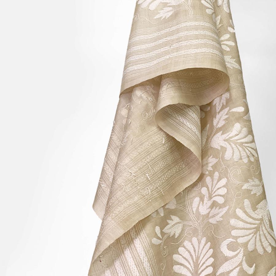 InDream カンタ 刺繍 ストール 約90×250cm ホワイト ナチュラル スカーフ シルク 刺し子 インテリア  クリスマス ギフト 誕生日 プレゼント 女性 70代 |  | 03