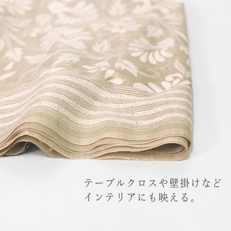 InDream カンタ 刺繍 ストール 約90×250cm ホワイト ナチュラル スカーフ シルク 刺し子 インテリア  クリスマス ギフト 誕生日 プレゼント 女性 70代 |  | 04