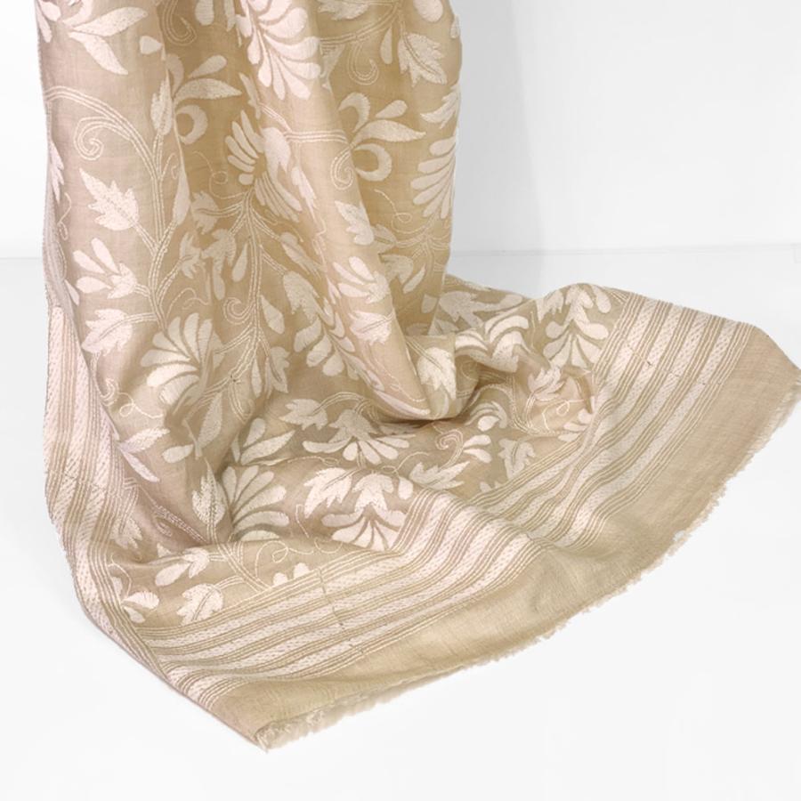 InDream カンタ 刺繍 ストール 約90×250cm ホワイト ナチュラル スカーフ シルク 刺し子 インテリア  クリスマス ギフト 誕生日 プレゼント 女性 70代 |  | 05