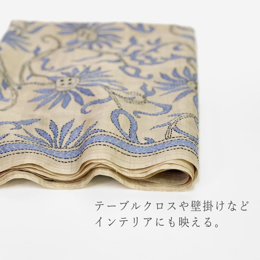 InDream カンタ 刺繍 ストール 85×250cm オフホワイト スカーフ シルク 刺し子 インテリア クリスマス ギフト 誕生日 プレゼント 女性 60代 70代 |  | 14