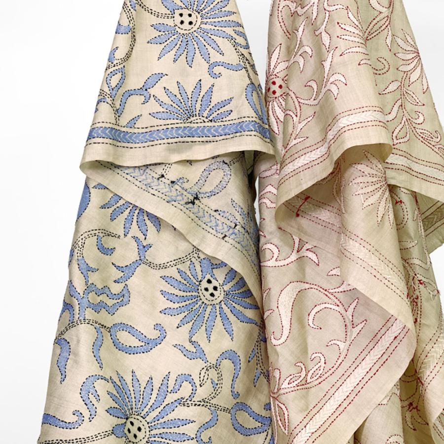 InDream カンタ 刺繍 ストール 85×250cm オフホワイト スカーフ シルク 刺し子 インテリア クリスマス ギフト 誕生日 プレゼント 女性 60代 70代 |  | 05