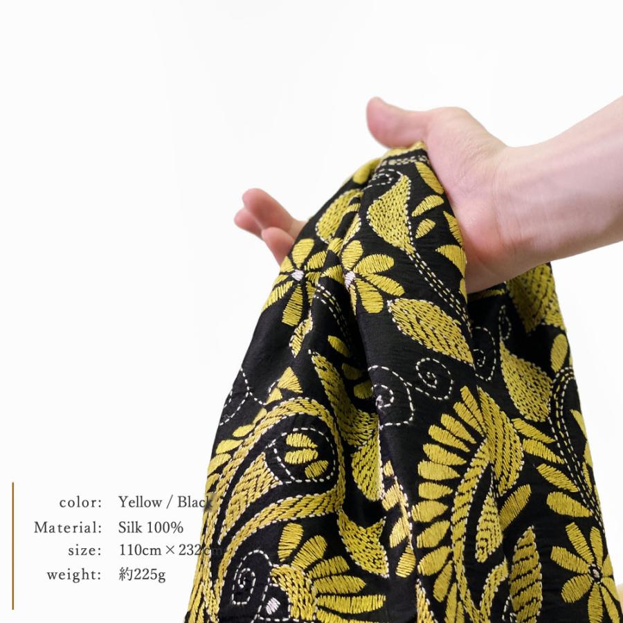 InDream カンタ 刺繍 ストール 約110×232cm スカーフ シルク 刺し子 インテリア  クリスマス ギフト 誕生日 プレゼント 女性 60代 70代 |  | 11