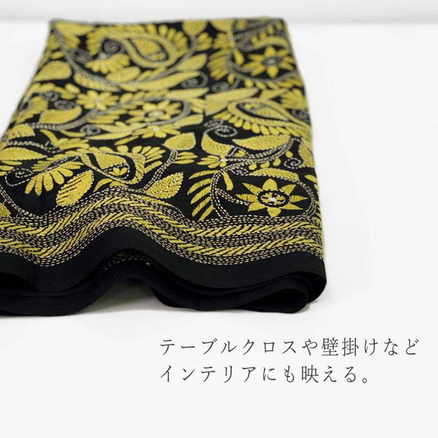 InDream カンタ 刺繍 ストール 約110×232cm スカーフ シルク 刺し子 インテリア  クリスマス ギフト 誕生日 プレゼント 女性 60代 70代 |  | 04