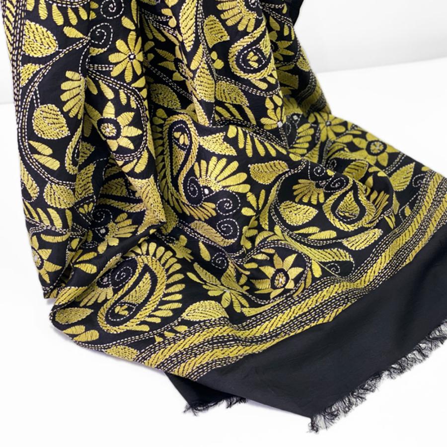 InDream カンタ 刺繍 ストール 約110×232cm スカーフ シルク 刺し子 インテリア  クリスマス ギフト 誕生日 プレゼント 女性 60代 70代 |  | 05