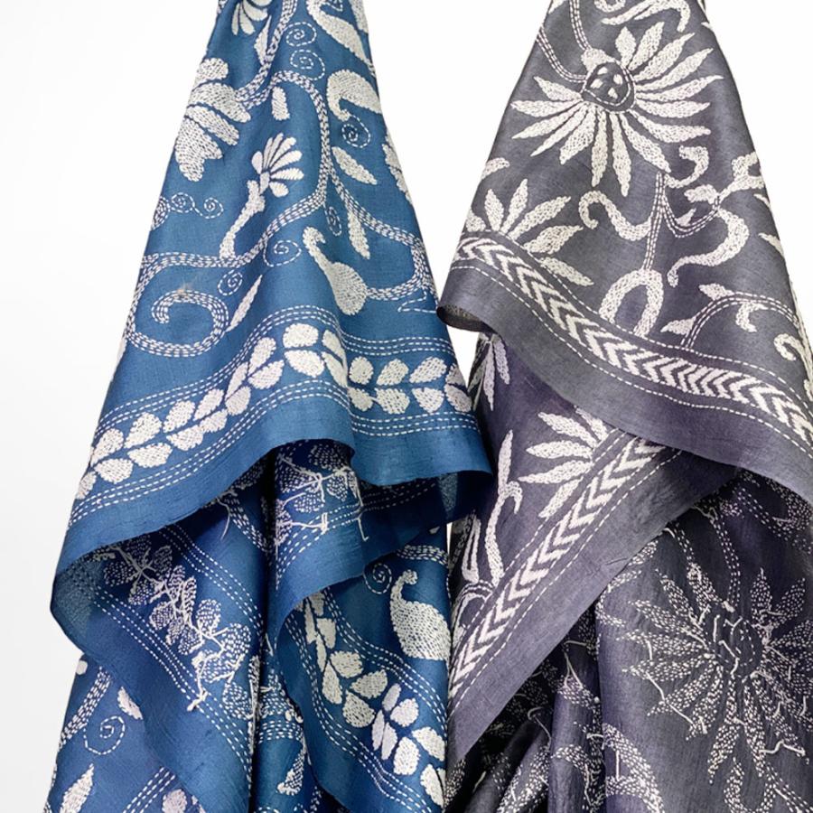 InDream 刺繍ストール カンタ 85×250cm インテリア スカーフ シルク 刺し子 インテリア  クリスマス ギフト 誕生日 プレゼント 女性 60代 70代 |  | 07