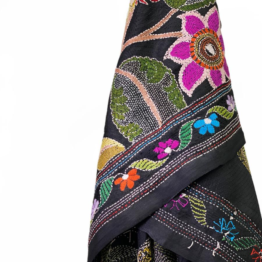 InDream カンタ 刺繍 ストール 約110×250cm スカーフ シルク 刺し子 インテリア  クリスマス ギフト 誕生日 プレゼント 女性 60代 70代 |  | 03