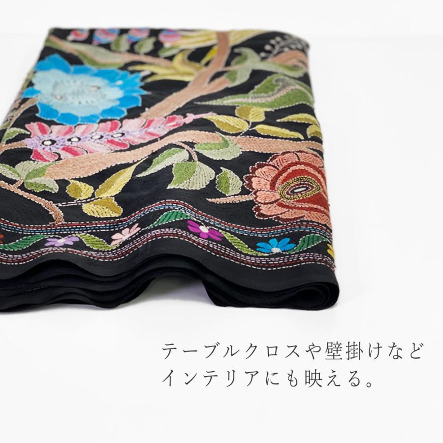 InDream カンタ 刺繍 ストール 約110×250cm スカーフ シルク 刺し子 インテリア  クリスマス ギフト 誕生日 プレゼント 女性 60代 70代 |  | 04