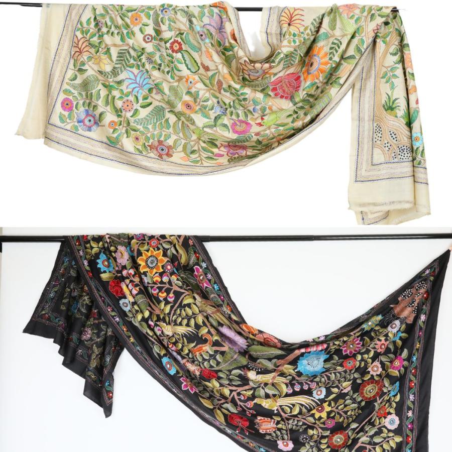 InDream カンタ 刺繍 ストール 約110×250cm スカーフ シルク 刺し子 インテリア  クリスマス ギフト 誕生日 プレゼント 女性 60代 70代 |  | 09