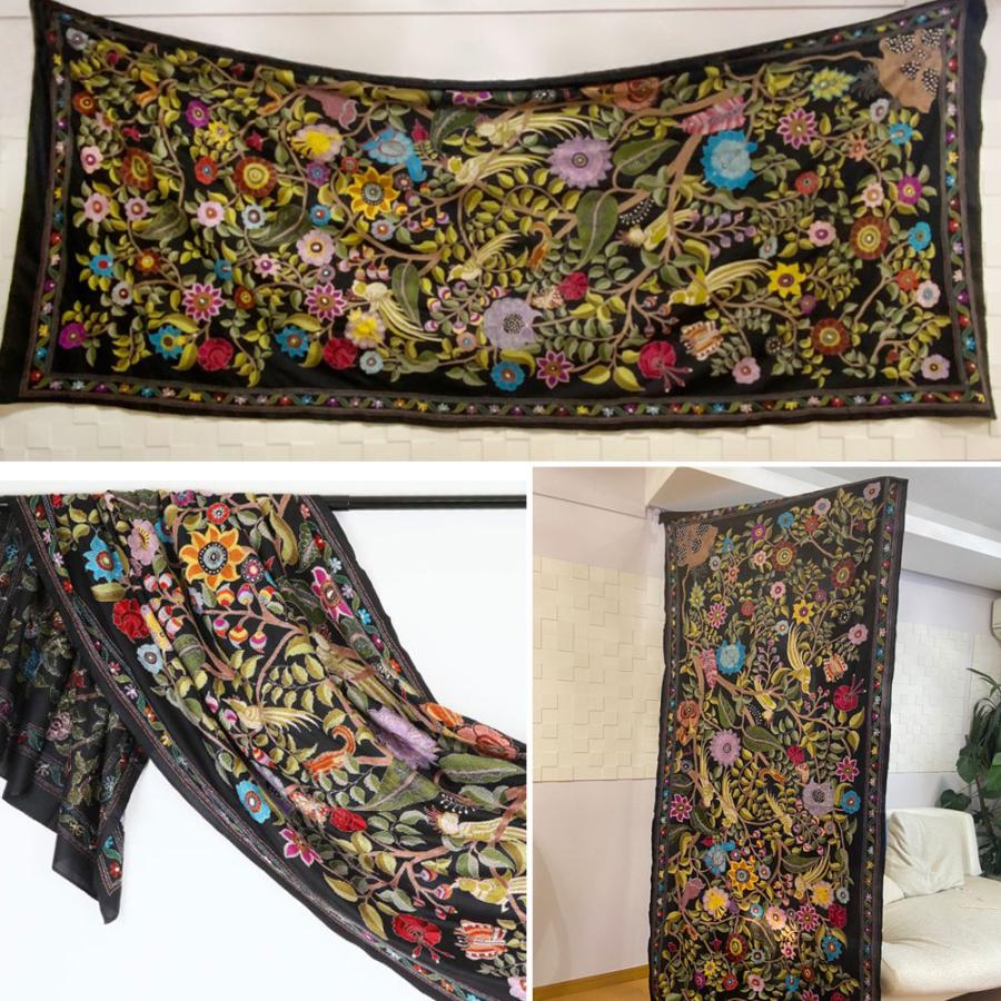 InDream カンタ 刺繍 ストール 約110×250cm スカーフ シルク 刺し子 インテリア  クリスマス ギフト 誕生日 プレゼント 女性 60代 70代 |  | 10
