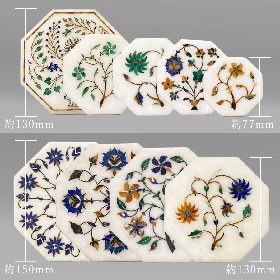 InDream 大理石象嵌細工 77×77mm 八角形プレート クリスマス ギフト 誕生日 プレゼント 父の日 60代 70代 タージマハール インド |  | 02