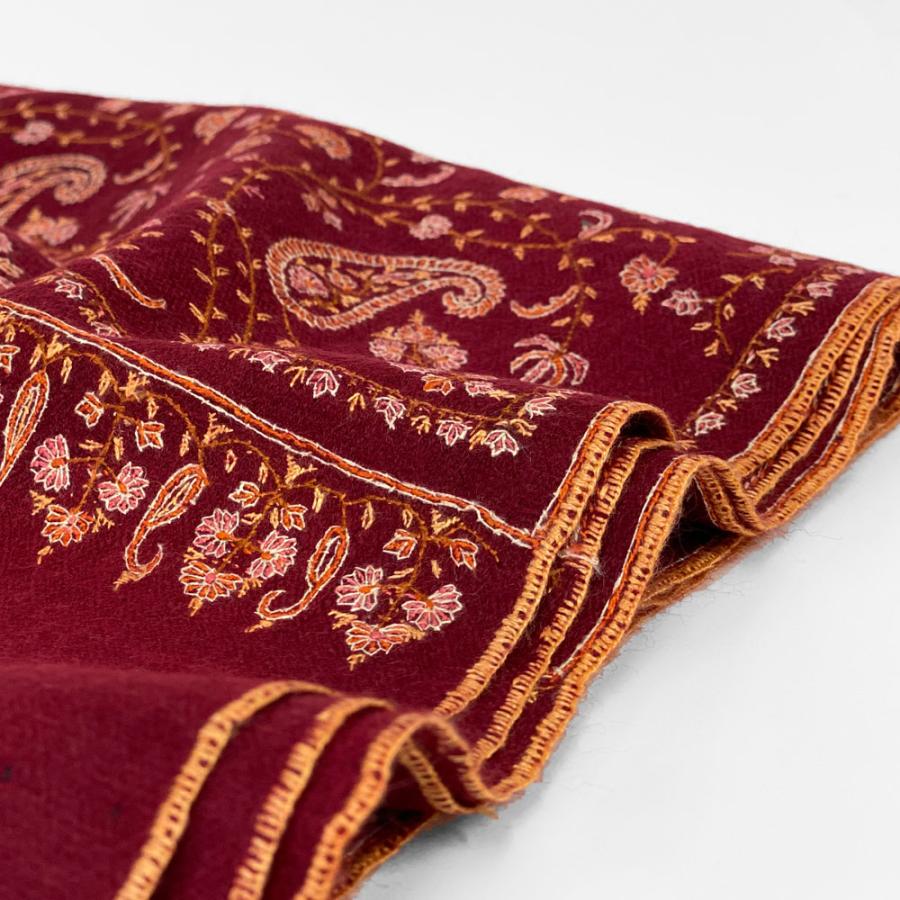 InDream ソズニ刺繍ストール パシュミナ 100cm巾 赤(エンジ)01 カシミヤ 着物ショール 結婚式  クリスマス ギフト 誕生日 プレゼント 女性 60代 70代 |  | 07