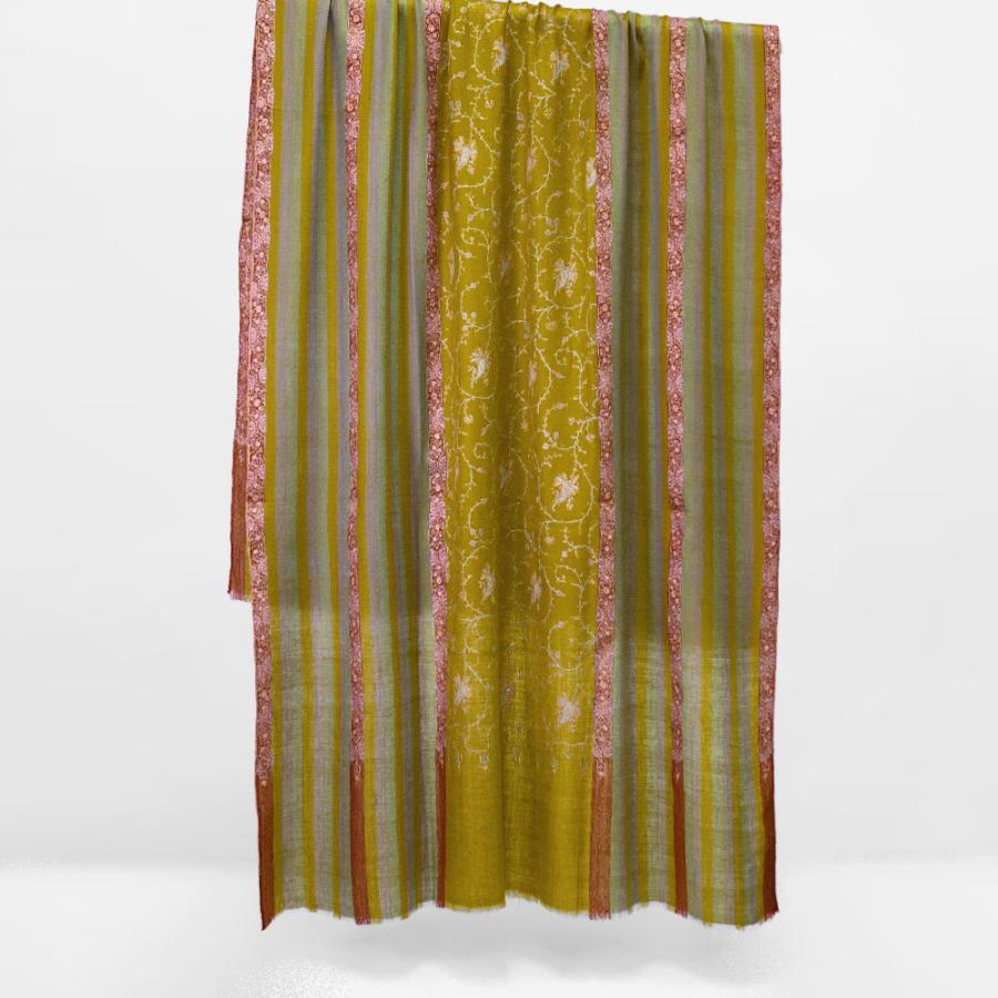 InDream ソズニ刺繍ストール パシュミナ 100cm巾 緑(グリーン)01 カシミヤ 着物ショール 結婚式  クリスマス ギフト 誕生日 プレゼント 女性 60代 70代 |  | 04