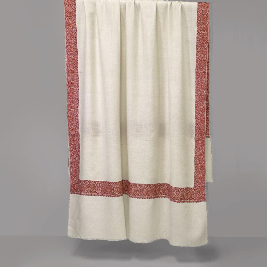 InDream ソズニ刺繍ストール パシュミナ 100cm巾 白(ホワイト)01  カシミヤ 着物ショール 結婚式  クリスマス ギフト 誕生日 プレゼント 女性 60代 70代 |  | 04