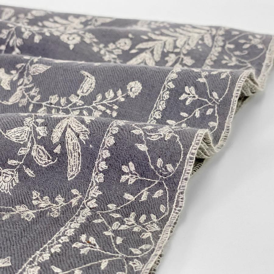 InDream ソズニ刺繍ストール パシュミナ 100cm巾 グレー(シルバー)01 カシミヤ 着物ショール 結婚式 誕生日 プレゼント ギフト 40代 50代 60代 70代 |  | 06