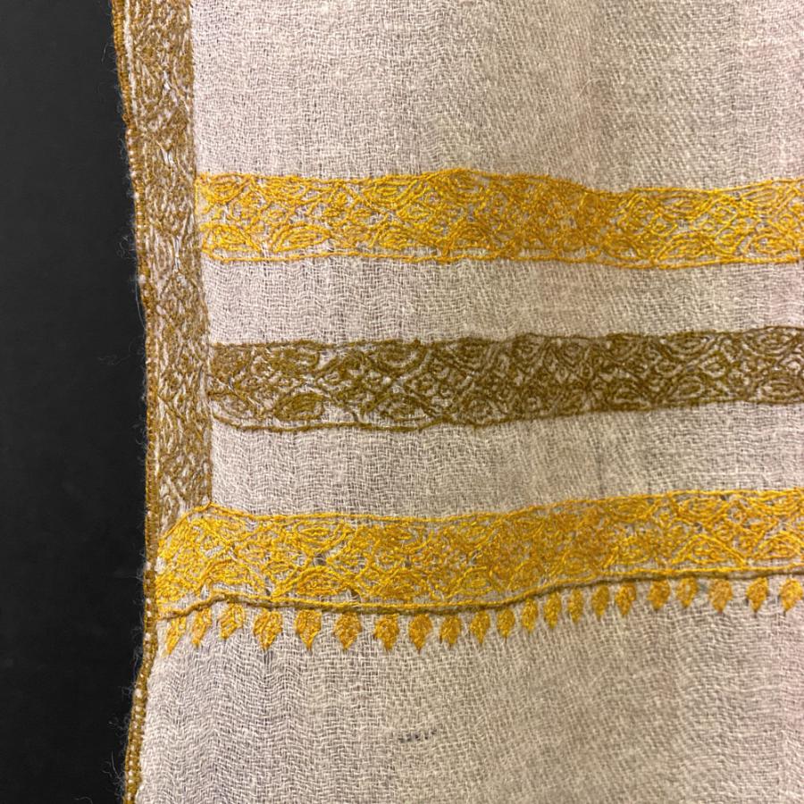 InDream ソズニ刺繍ストール パシュミナ 70cm巾 ベージュ イエロー カシミヤ 着物ショール 結婚式  クリスマス ギフト 誕生日 プレゼント 女性 70代 |  | 01