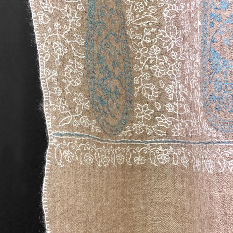 InDream ソズニ刺繍ストール パシュミナ 70cm巾 ベージュ ペイズリー カシミヤ 着物ショール 結婚式  クリスマス ギフト 誕生日 プレゼント 女性 60代 70代 |  | 01