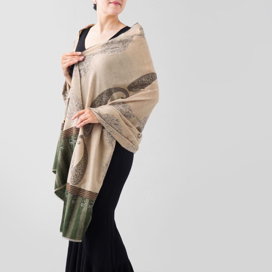 InDream ソズニ刺繍ストール パシュミナ 100cm巾 ベージュ02 カシミヤ カシミール 着物ショール 結婚式  クリスマス ギフト 誕生日 プレゼント 女性 60代 70代 |  | 05
